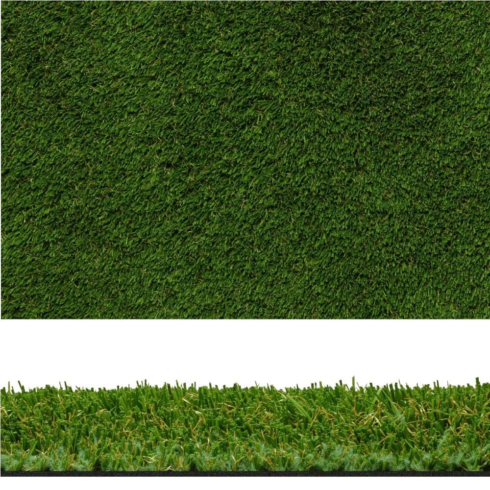 Premium artificial grass with 40mm pile height and dense stitching